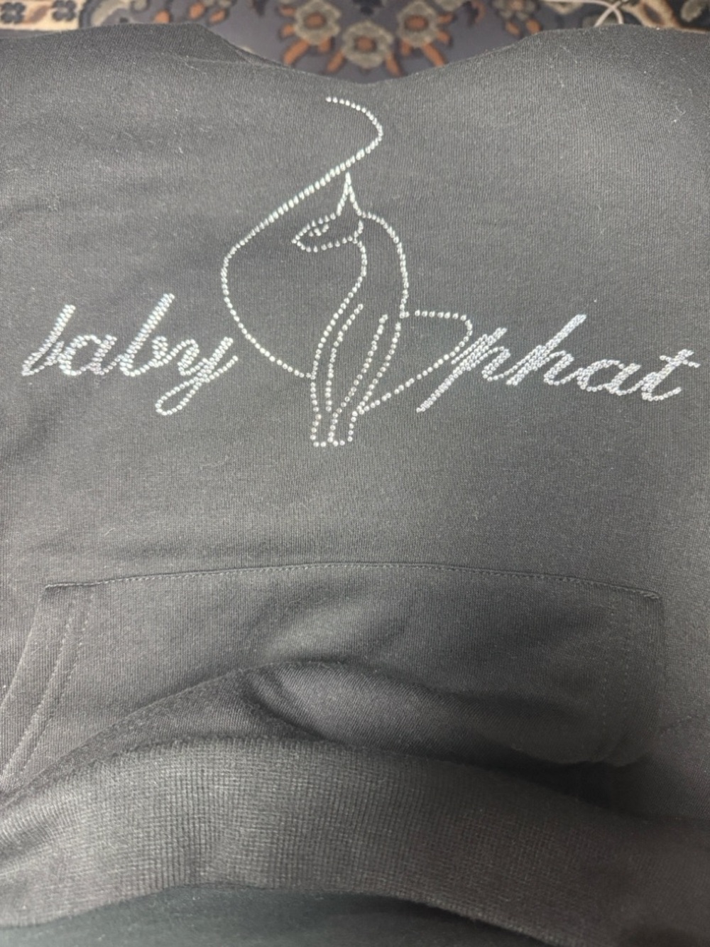 Baby Phat Cropped Black Hoodie with Logo Sz Med - Picture 6 of 12